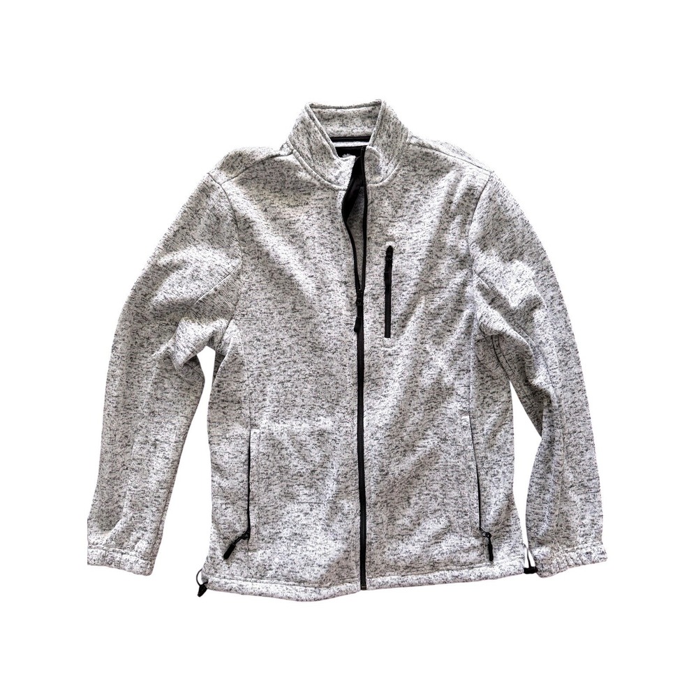Ocean‎ Coast Mens Fleece Full Zip Jacket Heather Gray L Lightweight Casual